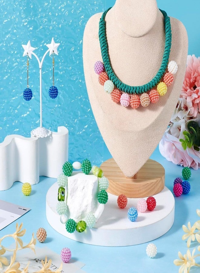 Tdas 100 PCS Dotted Pearl Mermaid Fruit Ball Chunky Bubblegum Moti Angura Beads for Jewellery Making Kit - Big Size Necklace Bracelet Earring DIY Arts Crafts Supplies (Orange - 14MM) - Image 5